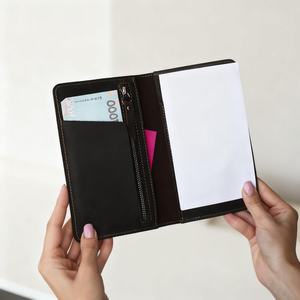 Funda para Chequera de Cuero Liso, Fundas para Chequera de Cuero Genuino con 2 Bolsillos, Porta Cheques Impermeable, Venta al por Mayor LCBC-0007 - Product Image 5