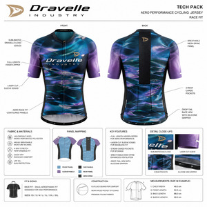 Maillot de cyclisme personnalisé avec logo d'usine pour hommes, respirant, en polyester et élasthanne, coupe aérodynamique, vêtements de vélo par sublimation - Product Image 5