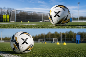 Ballon de football personnalisé X, blanc, noir, rouge, logo X, ballon d'entraînement professionnel pour club |   OEM ODM |   Fabricant |   Design haut de gamme - Product Image 3