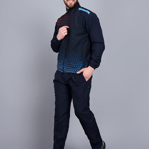 Wholesale Custom Logo Pullover Hooded Collar Men's Sublimated <b>Tracksuit</b> 100% Polyester Casual Solid Breathable Quick Dry - Product Image 5