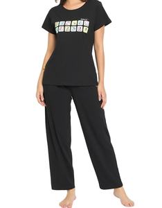 Clothing Manufacturers <b>Women's</b> Sleepwear & Loungewear Print <b>Pajama</b> Set Long Sleeve Round Neck Top & Pants - Product Image 3