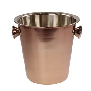 OEM Bulk Rose Gold Stainless Steel <b>Champagne</b> Ice <b>Bucket</b> with Handles Double Wall Insulated Wine & Beverage Chiller for Wholesale - Product Image 4