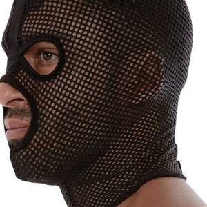 Masque intégral en maille noire, style fetish, pour clubbing, design sexy en maille - Product Image 6