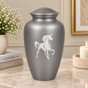 Urne funéraire en métal gris à thème sportif avec motif de ballon de football, finition mate lisse, pour cendres de crémation, souvenir commémoratif - Product Image 5