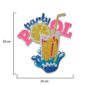 Parche Termoadhesivo de Lentejuelas con Diseño de Bebida para Fiesta de Verano - Product Image 3