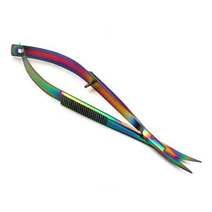 Tijeras Rusas Extra Afiladas para Cutículas con Mecanismo de Resorte, Tijeras de Manicura para Pestañas, Diseño Recto y Curvo - Product Image 2