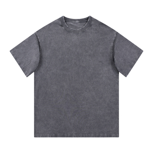 เสื้อยืดผู้ชายทรงโอเวอร์ไซส์สีพื้นสไตล์วินเทจ ผ้าฝ้าย 100% แขนสั้น กันยับ แห้งเร็ว เป็นมิตรกับสิ่งแวดล้อม ระบายอากาศได้ดี - Product Image 5