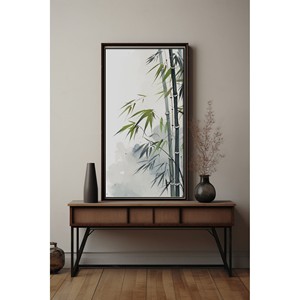 Bamboo Wood Framed Japanese Zen Minimalist Wall Art Print Wholesale - Product Image 1