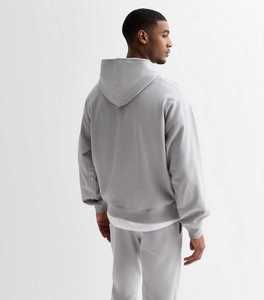 Sweat-shirt à capuche gris clair pour homme, coupe classique, coton French Terry, vêtements décontractés pour l'automne - Product Image 4