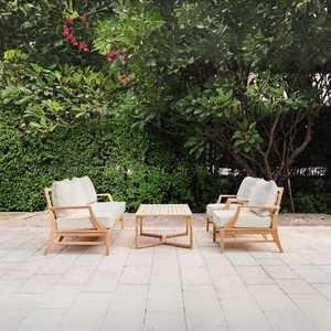 Collection de meubles de salon d'extérieur élégants en teck Gotland - Product Image 1