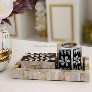 Brûleur Bakhoor moderne fabriqué à la main avec incrustation de nacre idéal pour la décoration de mariage arabe Eid Ramadan - Product Image 4