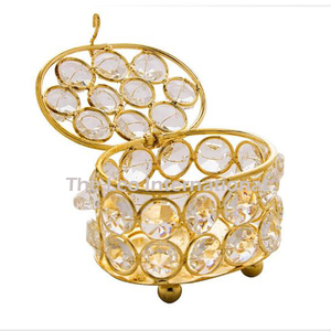 Boîte à bijoux en acier inoxydable avec perles en cristal, aspect luxueux, qualité supérieure, forme de cœur, autres décorations pour la maison - Product Image 2
