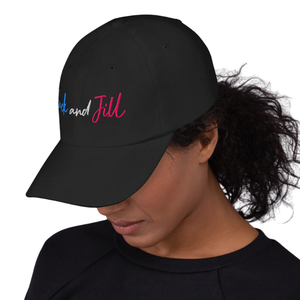 Casquette de baseball noire brodée Jack and Jill, 6 panneaux, unisexe, décontractée, réglable, en coton, avec motif sur le panneau avant - Product Image 1
