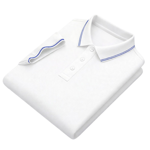 Polo de Manga Corta Blanco para Hombre al por Mayor, 100% Algodón, Bordado, Transpirable, Tejido Liso, OEM ODM - Product Image 3