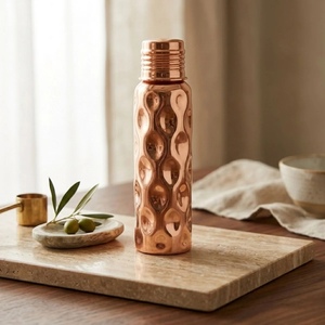 Elegant Golden Finish Copper <b>Water</b> <b>Bottle</b> Stylish Decorative Drinking <b>Bottle</b> for Home Office Kitchen Restaurant at Lowest Price - Product Image 2