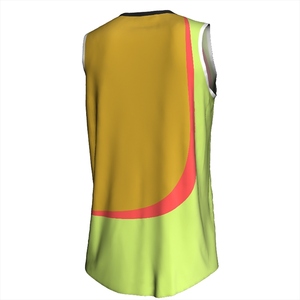 Camiseta de Baloncesto sin Mangas con Cuello en V para Hombre, Color Verde Lima, Tejido Transpirable de Poliéster, Diseño con Bloques de Color, Ropa Deportiva para Adultos - Product Image 6