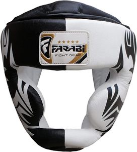 Protège-tête de boxe Farabi en cuir véritable avec logo personnalisé, vente en gros, léger, pour adultes, équipement d'entraînement d'arts martiaux, évacuation de l'humidité - Product Image 1