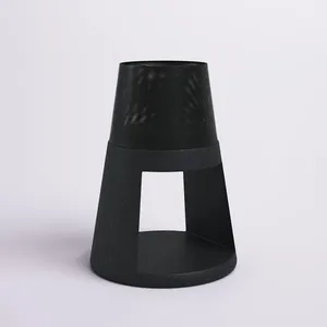 Modern Black Stainless Steel <b>Fire</b> <b>Pit</b> <b>BBQ</b> Freestanding Outdoor Gas Wood Heating Powder Coated Design - Product Image 1