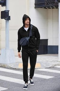 Survêtement unisexe d'été avec poches zippées, sweat à capuche zippé intégral, ensemble 2 pièces respirant et à séchage rapide pour la course, le jogging, le sport et les loisirs - Product Image 4