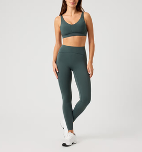 Conjunto de Yoga Reversible para Mujer, Talla Grande, Sin Costuras, Suave y Elástico, de 2 Piezas, Leggings de Cintura Alta y Sujetador Deportivo para Gimnasio, Pilates y Fitness - Product Image 1