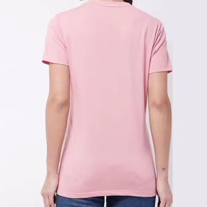 เสื้อคอกลมทรงสลิมฟิตสีชมพูอ่อนระบายอากาศได้ดีเสื้อคอตตอนสีชมพูออกแบบได้ตามต้องการเสื้อผ้าแนวสตรีทลำลองสำหรับฤดูร้อน - Product Image 2
