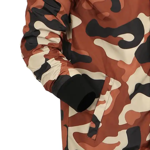 Orange <b>Camo</b> Print Trendy Urban Style Coach <b>Jacket</b> Breathable Windproof Outerwear For Hip Hop Fashion Lovers Today - Product Image 4