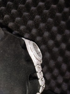 Reloj de Acero Inoxidable con Incrustaciones de Diamantes, 41 mm, Esfera Redonda Analógica con Números Romanos, Cristal de Zafiro, Movimiento de Cuarzo, para Hombre, de Lujo - Product Image 3
