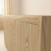 Buffet moderne à 4 portes en chêne massif PKP Soft Edge, design écologique, multifonctionnel, résistant à l'eau, installation facile