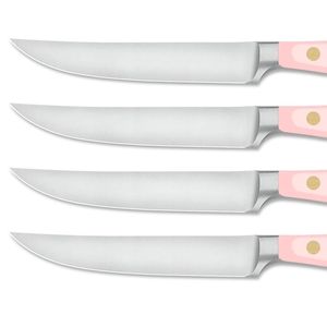 Juego de 4 Cuchillos para Carne Premium con Hojas Curvas de Acero Inoxidable Afiladas y Mangos Negros con Triple Remache para Restaurantes - Product Image 4