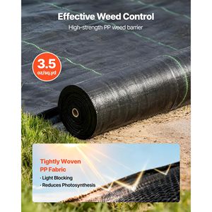 Tessuto per Giardino Resistente 13x115FT 3.5oz in PE, Tessuto Intrecciato per Barriera Antierba, Tessuto Blocca Erbacce - Product Image 2