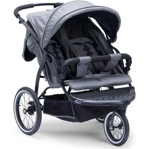 Poussette double portable pour jumeaux, design élégant et parfait, avec grandes roues et suspension, idéale pour les sorties sportives en extérieur, facile à conduire. - Product Image 6