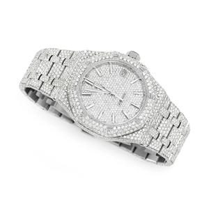 Reloj de Lujo Premium de Acero Inoxidable con Cuarzo, Estilo Urbano, con Incrustaciones de Moissanita - Product Image 5