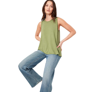 Camisetas sin Mangas Básicas Holgadas para Mujer con Logotipo Personalizado del Fabricante, Cuello Redondo, Color Sólido, Ropa Casual de Verano, Tallas Grandes - Product Image 4