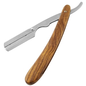 Maquinilla de afeitar de barbero de borde recto de acero inoxidable personalizada de alta calidad 2025, para cara superventas, cuerpo, Bikini, uso con mango de madera - Product Image 1
