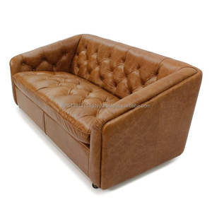 Conjunto de sofá Chesterfield de cuero marrón moderno, diseño de transición de gran oferta para sala de estar con masaje de bambú y uso en la cocina - Product Image 2