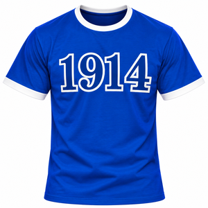 Phi Beta Sigma 1914 Ringer T <b>Shirt</b> Royal Blue <b>White</b> Trim <b>Short</b> <b>Sleeve</b> Crew Neck Graphic Tee Casual Collegiate Fraternity Apparel - Product Image 3