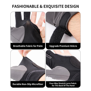 New Professional Breathable Unisex Half Finger Snooker Gloves Double Stitching Outdoor Easy Wear Design Pull on Closure - Product Image 6