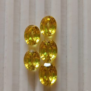 พลอยแซฟไฟร์สีเหลืองสังเคราะห์คุณภาพสูง รูปทรงหลากหลาย ตัดตามสั่ง ความใสสูง สำหรับทำเครื่องประดับ งานแฮนด์เมด - Product Image 5