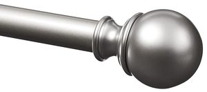 Tringle à rideaux moderne en argent avec anneaux et embout en boule pour une installation facile - Product Image 5