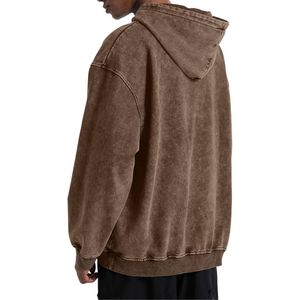 Sudadera con Capucha Oversize de Felpa con Lavado Ácido y Estampado de Rayo, Estilo Urbano Casual - Product Image 4
