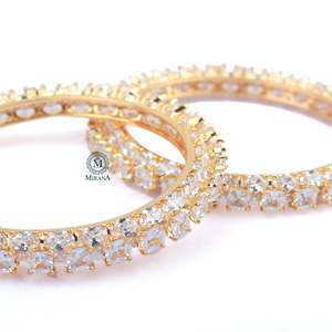 18K Gold Plated CZ Number Bangles-Trendy Chain Link Bracelets for Gifts - Product Image 5
