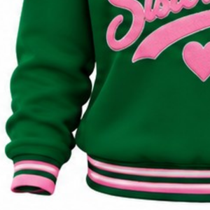 <b>Green</b> <b>Women</b> Sisterhood Crewneck Pullover Pink Graphic Letter Design Knitted Rib Cuffs Long Sleeve Casual Custom Fashion - Product Image 3