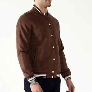 <b>Top</b> Quality Winter Warm Varsity Jacket For Men Heavyweight Wool Letterman with <b>Leather</b> Sleeves Customized Logo Embroidery - Product Image 3