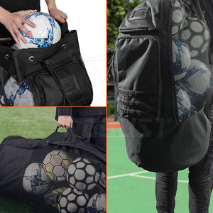 Sac à dos de sport en maille, polyester écologique, plusieurs compartiments, design portable avec cordon de serrage, équipement de football - Product Image 6