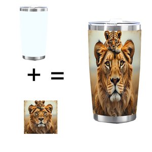 Double Silver Side 20oz Tumbler Rustproof Stainless Steel Vacuum Sealed <b>Reusable</b> Car Commuter <b>Cup</b> Custom Logo Wholesale - Product Image 1