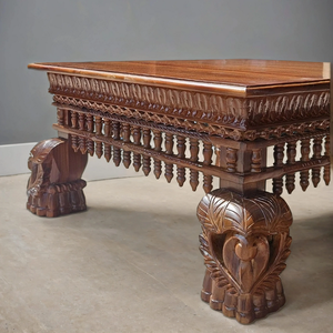 Thanjavur Mango Wood Coffee <b>Table</b> Solid Wooden <b>Centre</b> <b>Table</b> For Living Room Sofa Area Traditional Home Furniture Decor Accent - Product Image 1