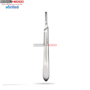 Lames de scalpel manuelles 100 pièces, Dermablade en acier à haute teneur en carbone, emballées individuellement, 1 manche de scalpel chirurgical, certifié CE, tranchant SIGAL - Product Image 3