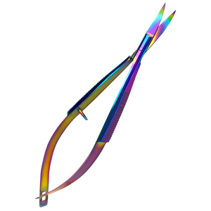 Ciseaux de beauté à ressort, couleurs arc-en-ciel, excellent fournisseur, prix de gros, service OEM ODM, pour salon et usage domestique, design de poignée confortable - Product Image 1