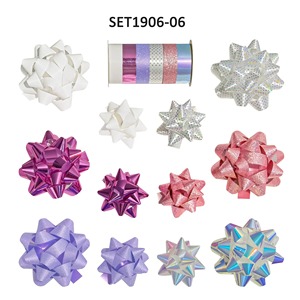 Cintas de Regalo Personalizadas con Lazo de Estrella de Satén de Doble Cara, Color Rosa Iridiscente y Plateado, Tejidas en Poliéster con Impresión Digital, Decoración para Cumpleaños - Product Image 4