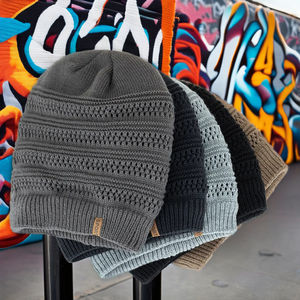 Gorro de invierno Unisex de alta calidad de punto de acrílico suave de moda bordado diseñador impreso nuevo tamaño libre para viajes - Product Image 1